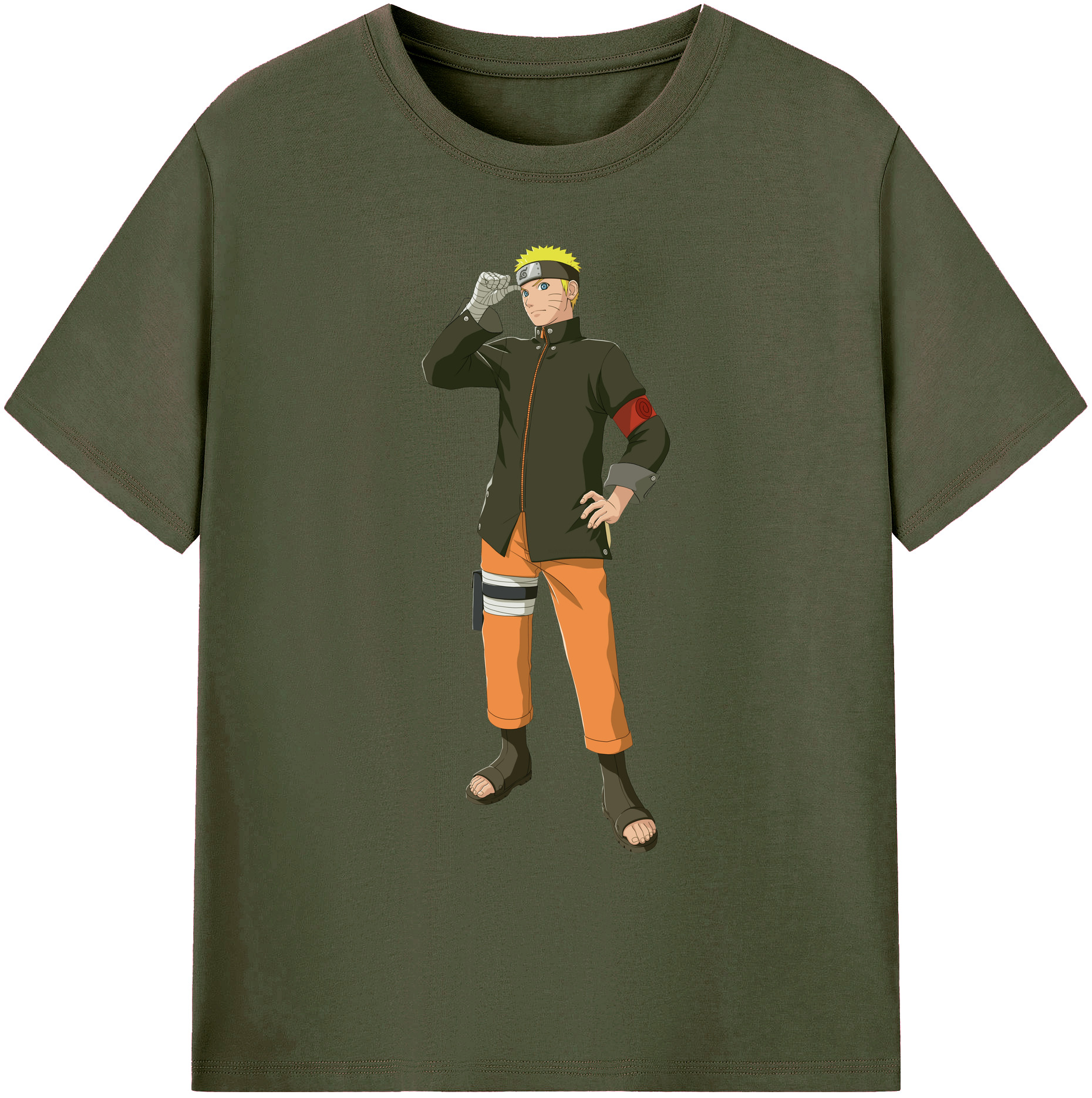 （画像用） NARUTO -ナルト- うずまき ナルト Uzumaki Naruto 綿100％ メンズ半袖Tシャツ｜肌触りやわらか＆通気性